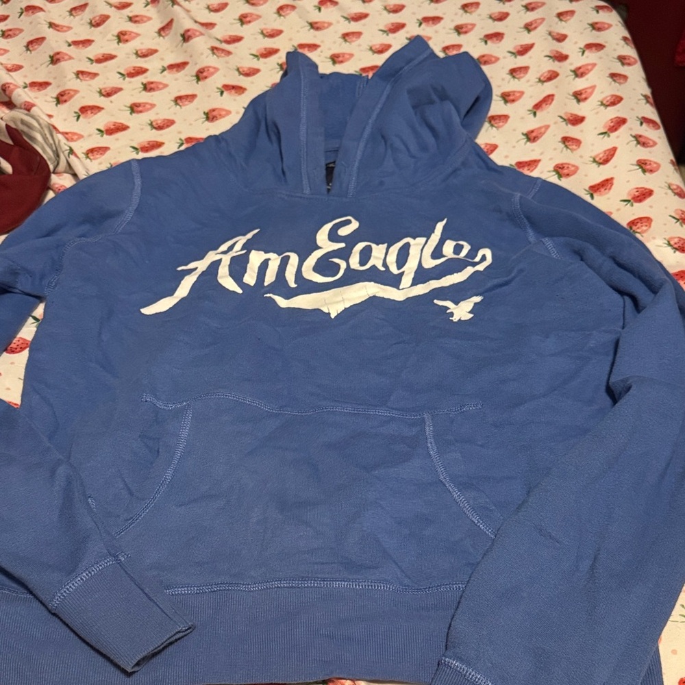 American eagle Blue 'AmEagle' Logo Hoodie